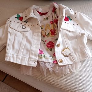 Toddler girl Beauty and the beast denim jacket set